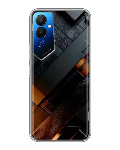 Чехол для TECNO POVA 4 (LG7n) с картинкой «Черные геометрические блоки»