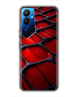 Чехол для TECNO POVA 4 (LG7n) с картинкой «Красная глянцевая сетка»