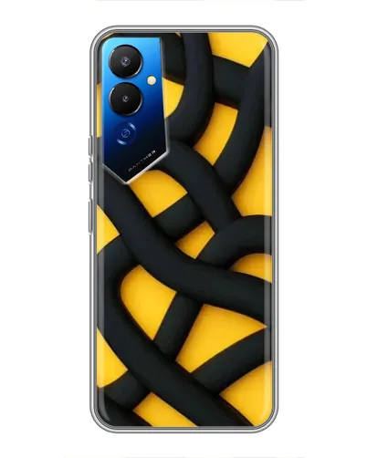 Чехол для TECNO POVA 4 (LG7n) с картинкой «Черное желтое переплетение»