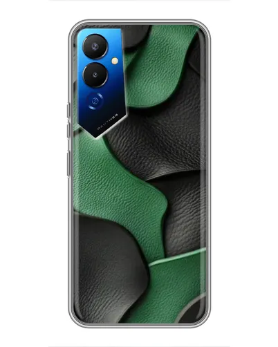 Чехол для TECNO POVA 4 (LG7n) с картинкой «Зеленые кожаные волны»
