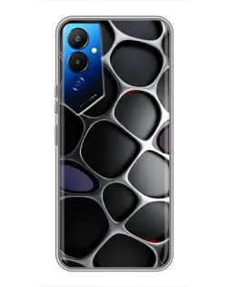 Чехол для TECNO POVA 4 (LG7n) с картинкой «Объемная темная решетка»