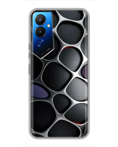Чехол для TECNO POVA 4 (LG7n) с картинкой «Объемная темная решетка»