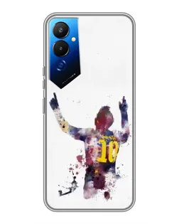 Чехол для TECNO POVA 4 (LG7n) с картинкой «Акварельный Месси Барселона»