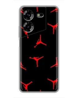 Чехол для TECNO POVA 5 (LG7n) с картинкой «Jordan Red Pattern»