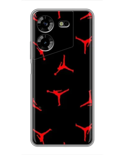 Чехол для TECNO POVA 5 (LG7n) с картинкой «Jordan Red Pattern»