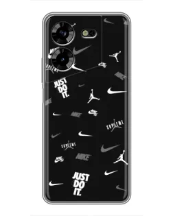 Чехол для TECNO POVA 5 (LG7n) с картинкой «Nike Black Pattern» Чехол для TECNO POVA 5 (LG7n) с картинкой «Nike Black Pattern»