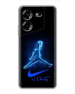 Чехол для TECNO POVA 5 (LG7n) с картинкой «Jordan Neon Blue» Чехол для TECNO POVA 5 (LG7n) с картинкой «Jordan Neon Blue»