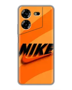 Чехол для TECNO POVA 5 (LG7n) с картинкой «Оранжевый драйв Nike»