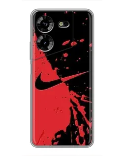 Чехол для TECNO POVA 5 (LG7n) с картинкой «Красные брызги Nike» Чехол для TECNO POVA 5 (LG7n) с картинкой «Красные брызги Nike»