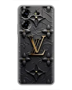 Чехол для TECNO POVA 5 (LG7n) с картинкой «Кожаная текстура LV»