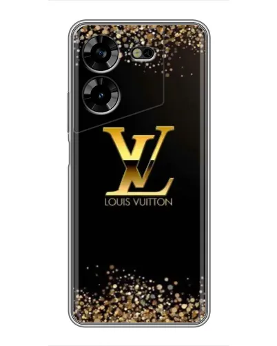Чехол для TECNO POVA 5 (LG7n) с картинкой «LV — золотые искры»