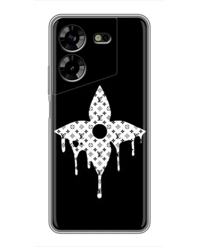 Чехол для TECNO POVA 5 (LG7n) с картинкой «Цветочная монограмма»