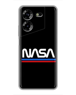 Чехол для TECNO POVA 5 (LG7n) с картинкой «NASA — классика Red Blue»
