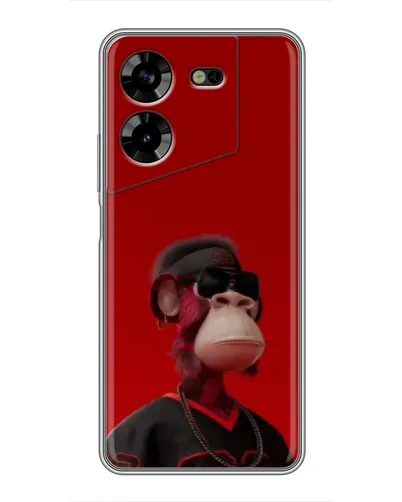 Чехол для TECNO POVA 5 (LG7n) с картинкой «Bored Ape в красном» Чехол для TECNO POVA 5 (LG7n) с картинкой «Bored Ape в красном»