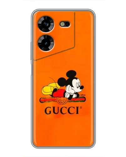 Чехол для TECNO POVA 5 (LG7n) с картинкой «Микки Маус Gucci — оранж» Чехол для TECNO POVA 5 (LG7n) с картинкой «Микки Маус Gucci — оранж»