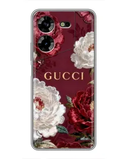 Чехол для TECNO POVA 5 (LG7n) с картинкой «Gucci — бордовые розы»