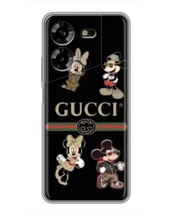 Чехол для TECNO POVA 5 (LG7n) с картинкой «Gucci — герои Disney и монограмма»