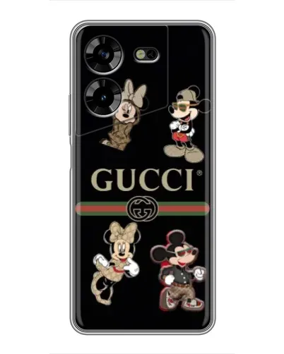 Чехол для TECNO POVA 5 (LG7n) с картинкой «Gucci — герои Disney и монограмма» Чехол для TECNO POVA 5 (LG7n) с картинкой «Gucci — герои Disney и монограмма»