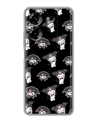 Чехол для TECNO POVA 5 (LG7n) с картинкой «Черный паттерн Kuromi» Чехол для TECNO POVA 5 (LG7n) с картинкой «Черный паттерн Kuromi»