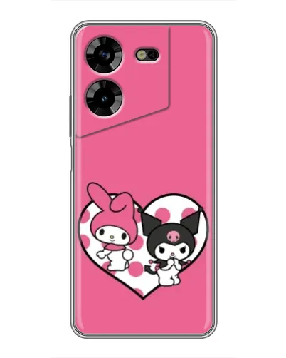 Чехол для TECNO POVA 5 (LG7n) с картинкой «Kuromi и My Melody» Чехол для TECNO POVA 5 (LG7n) с картинкой «Kuromi и My Melody»