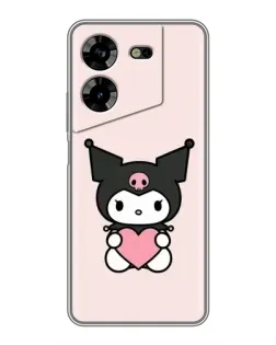 Чехол для TECNO POVA 5 (LG7n) с картинкой «Kuromi и сердце» Чехол для TECNO POVA 5 (LG7n) с картинкой «Kuromi и сердце»
