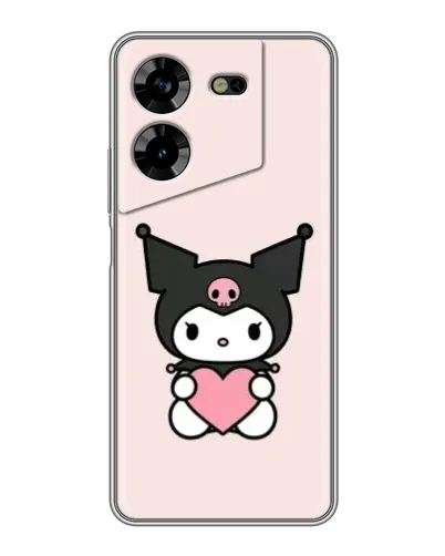 Чехол для TECNO POVA 5 (LG7n) с картинкой «Kuromi и сердце» Чехол для TECNO POVA 5 (LG7n) с картинкой «Kuromi и сердце»
