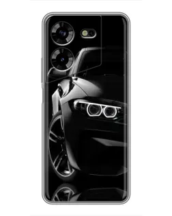 Чехол для TECNO POVA 5 (LG7n) с картинкой «Черная BMW — профиль»