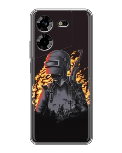 Чехол для TECNO POVA 5 (LG7n) с картинкой «PUBG — огненный силуэт» Чехол для TECNO POVA 5 (LG7n) с картинкой «PUBG — огненный силуэт»