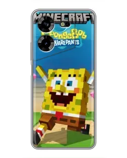 Чехол для TECNO POVA 5 (LG7n) с картинкой «Губка Боб Minecraft»