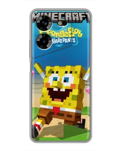 Чехол для TECNO POVA 5 (LG7n) с картинкой «Губка Боб Minecraft» Чехол для TECNO POVA 5 (LG7n) с картинкой «Губка Боб Minecraft»