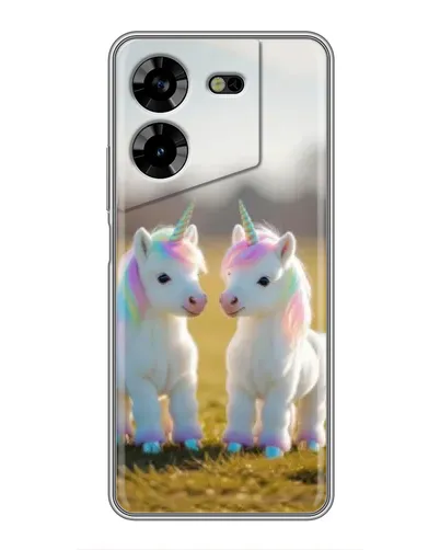 Чехол для TECNO POVA 5 (LG7n) с картинкой «Пара единорогов»
