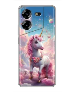 Чехол для TECNO POVA 5 (LG7n) с картинкой «Единорог среди облаков»