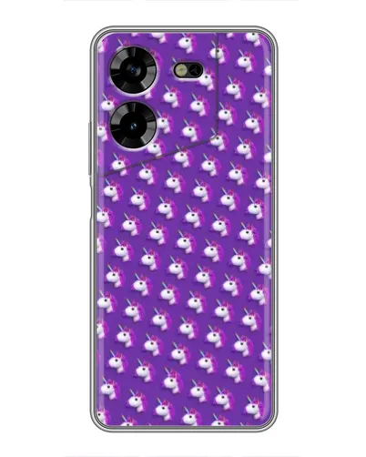 Чехол для TECNO POVA 5 (LG7n) с картинкой «Единороги на фиолетовом»