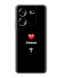 Чехол для TECNO POVA 5 (LG7n) с картинкой «Сердце - Jesus»