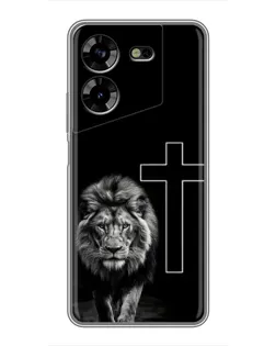 Чехол для TECNO POVA 5 (LG7n) с картинкой «Лев и Крест»