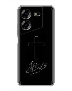 Чехол для TECNO POVA 5 (LG7n) с картинкой «Графический крест Jesus» Чехол для TECNO POVA 5 (LG7n) с картинкой «Графический крест Jesus»