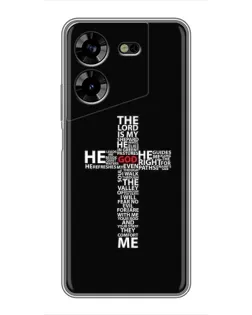 Чехол для TECNO POVA 5 (LG7n) с картинкой «Текстовый крест» Чехол для TECNO POVA 5 (LG7n) с картинкой «Текстовый крест»