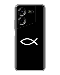 Чехол для TECNO POVA 5 (LG7n) с картинкой «Символ рыбы Jesus» Чехол для TECNO POVA 5 (LG7n) с картинкой «Символ рыбы Jesus»