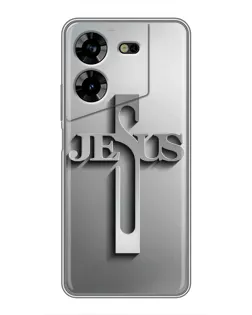 Чехол для TECNO POVA 5 (LG7n) с картинкой «Металлический крест Jesus» Чехол для TECNO POVA 5 (LG7n) с картинкой «Металлический крест Jesus»