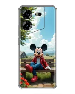 Чехол для TECNO POVA 5 (LG7n) с картинкой «Микки на скамейке»