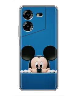 Чехол для TECNO POVA 5 (LG7n) с картинкой «Микки выглядывает»
