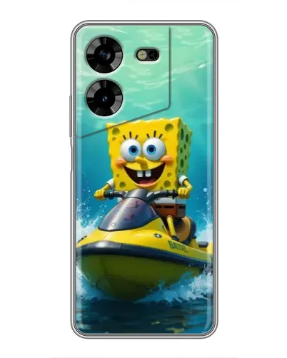 Чехол для TECNO POVA 5 (LG7n) с картинкой «Спанч Боб на гидроцикле» Чехол для TECNO POVA 5 (LG7n) с картинкой «Спанч Боб на гидроцикле»