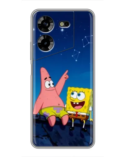 Чехол для TECNO POVA 5 (LG7n) с картинкой «Губка Боб и Патрик ночью» Чехол для TECNO POVA 5 (LG7n) с картинкой «Губка Боб и Патрик ночью»