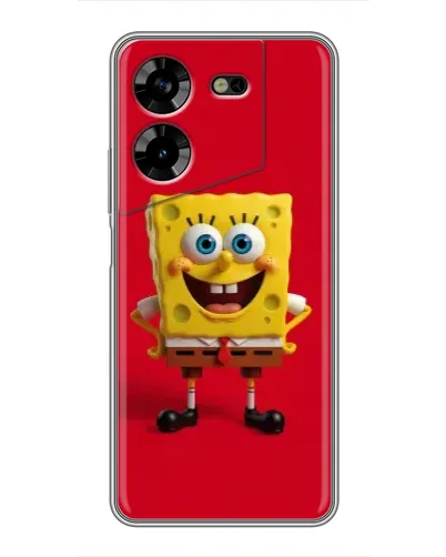 Чехол для TECNO POVA 5 (LG7n) с картинкой «Спанч Боб на красном» Чехол для TECNO POVA 5 (LG7n) с картинкой «Спанч Боб на красном»