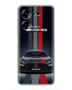 Чехол для TECNO POVA 5 (LG7n) с картинкой «Mercedes — белый карбон»