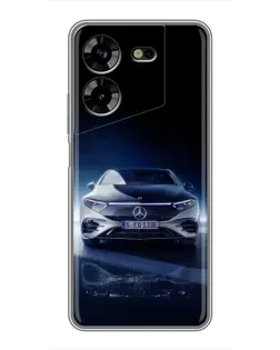 Чехол для TECNO POVA 5 (LG7n) с картинкой «Ночной Mercedes EQ»