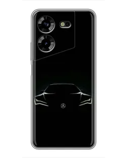 Чехол для TECNO POVA 5 (LG7n) с картинкой «Mercedes — силуэт авто»
