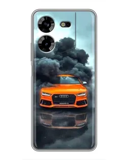 Чехол для TECNO POVA 5 (LG7n) с картинкой «Audi в облаках дыма»
