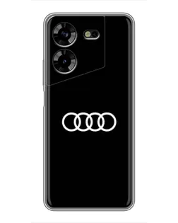 Чехол для TECNO POVA 5 (LG7n) с картинкой «Audi White Logo»