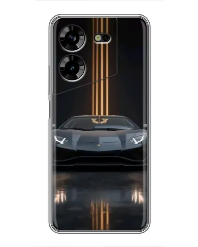 Чехол для TECNO POVA 5 (LG7n) с картинкой «Lamborghini золотые линии»